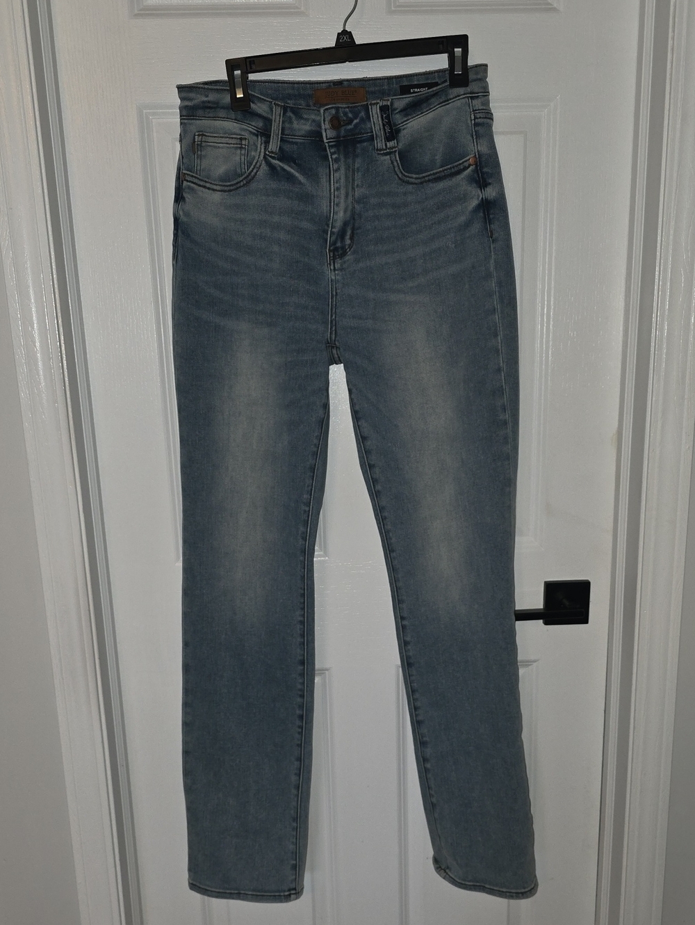 Judy Blue Thick High-Rise Straight Jeans Able To Cuff For A Plaid Design.  11